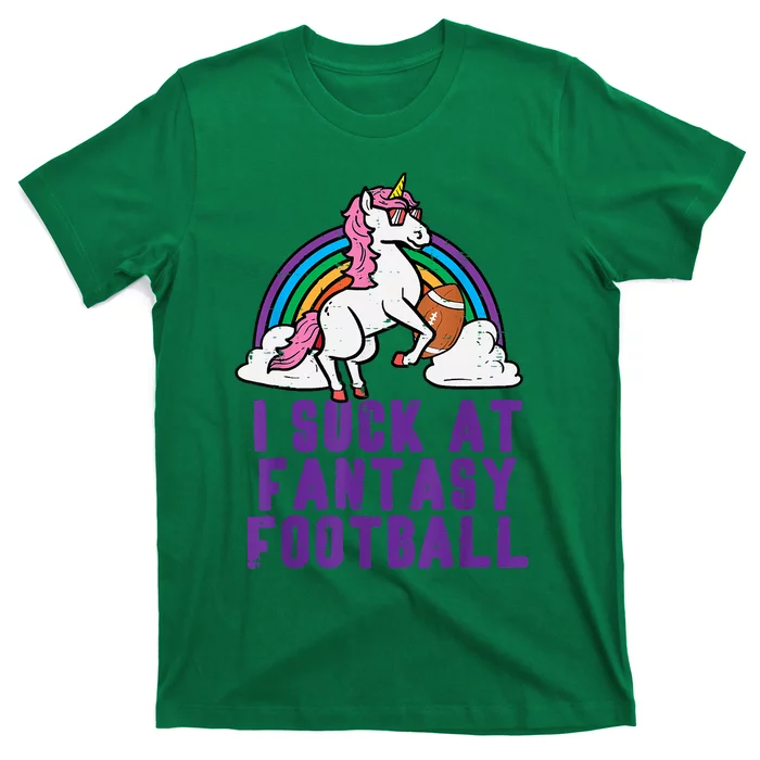 Funny Pink Fantasy Football Loser Unicorn T-Shirt