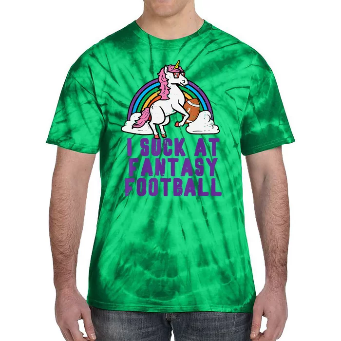 Funny Pink Fantasy Football Loser Unicorn Tie-Dye T-Shirt