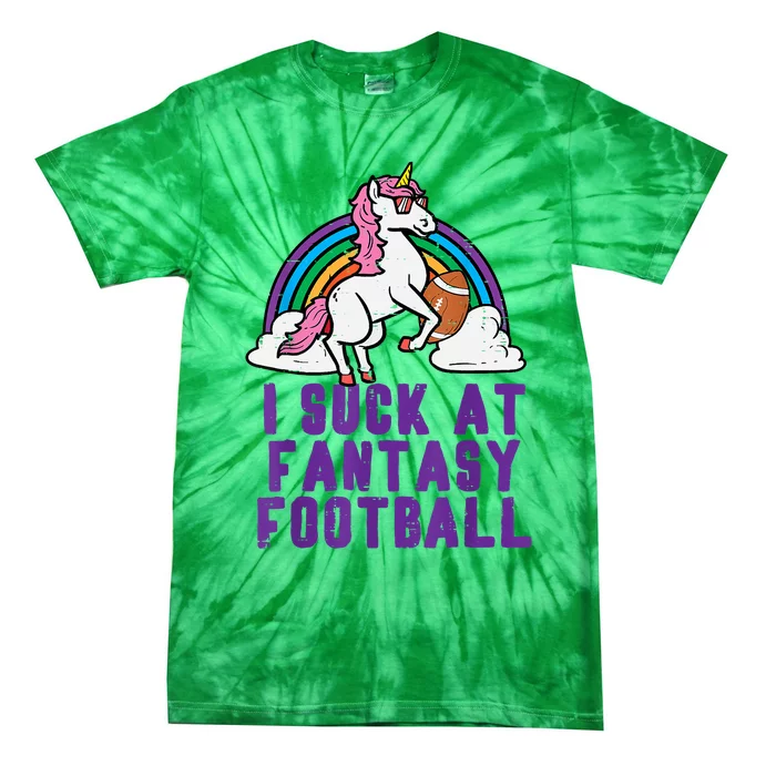 Funny Pink Fantasy Football Loser Unicorn Tie-Dye T-Shirt