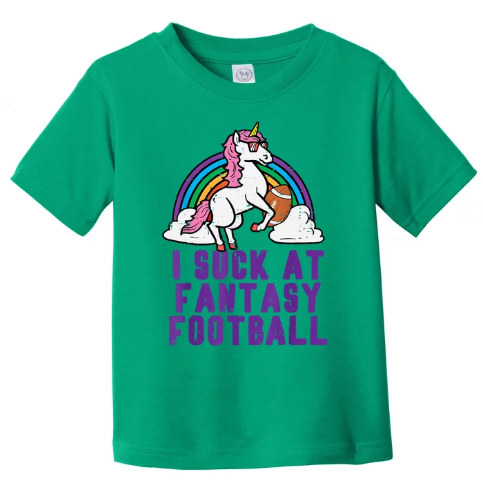 Funny Pink Fantasy Football Loser Unicorn Toddler T-Shirt