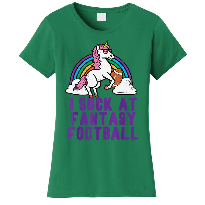 Funny Pink Fantasy Football Loser Unicorn Women's T-Shirt