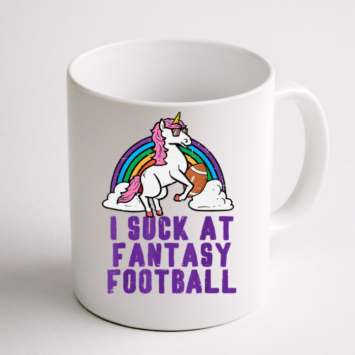 Funny Pink Fantasy Football Loser Unicorn Front & Back Coffee Mug