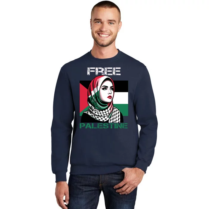 Free Palestine Flag Save Gaza Strip Palestinian Tall Sweatshirt