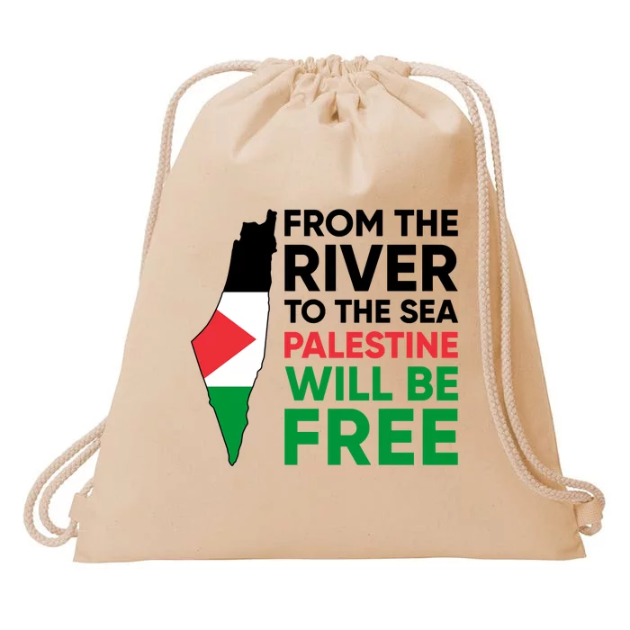 Free Palestine Flag I Stand With Palestine Free Palestine Drawstring Bag