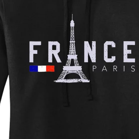 France Paris French Flag Eiffel Tower Souvenir Gift Women's Pullover Hoodie