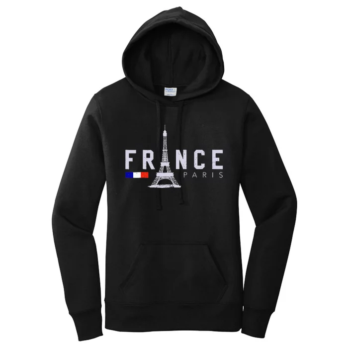 France Paris French Flag Eiffel Tower Souvenir Gift Women's Pullover Hoodie