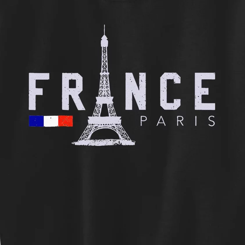 France Paris French Flag Eiffel Tower Souvenir Gift Kids Sweatshirt