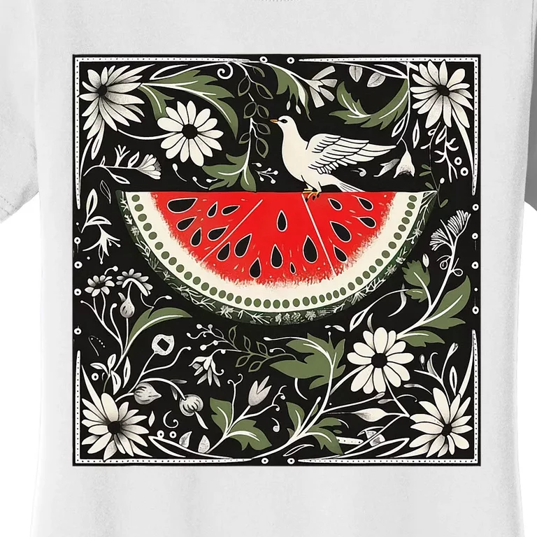 Free Palestine Fruits Watermelon Map Women's T-Shirt