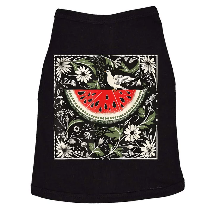 Free Palestine Fruits Watermelon Map Doggie Tank