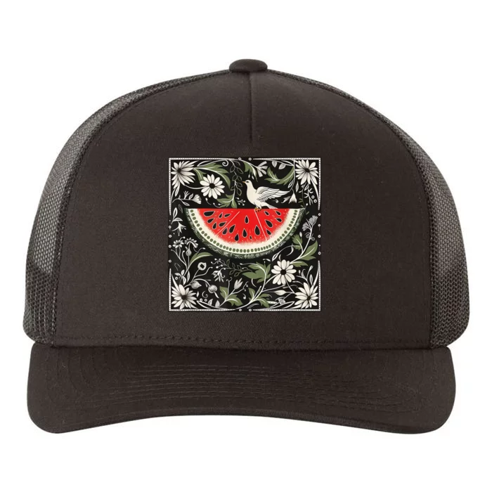 Free Palestine Fruits Watermelon Map Yupoong Adult 5-Panel Trucker Hat