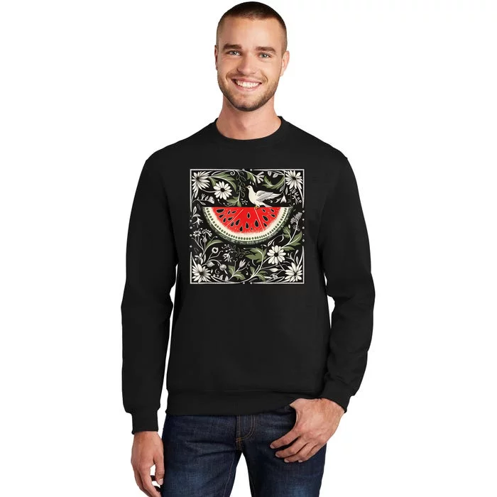 Free Palestine Fruits Watermelon Map Sweatshirt