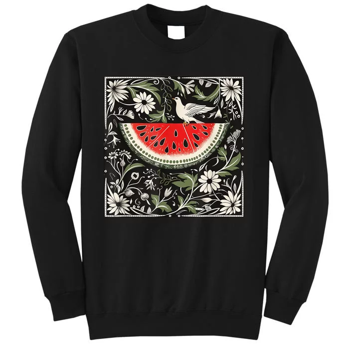 Free Palestine Fruits Watermelon Map Sweatshirt