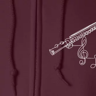 Flute Player Flutist Marching Band Music Lover Musician Full Zip Hoodie