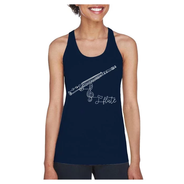 Flute Player Flutist Marching Band Music Lover Musician Women's Racerback Tank