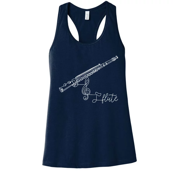 Flute Player Flutist Marching Band Music Lover Musician Women's Racerback Tank