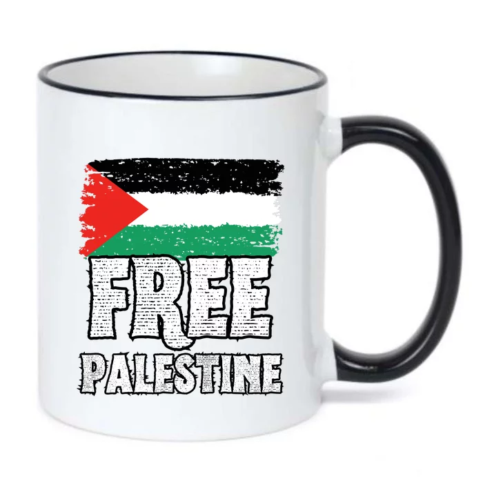 Free Palestine Flag Black Color Changing Mug