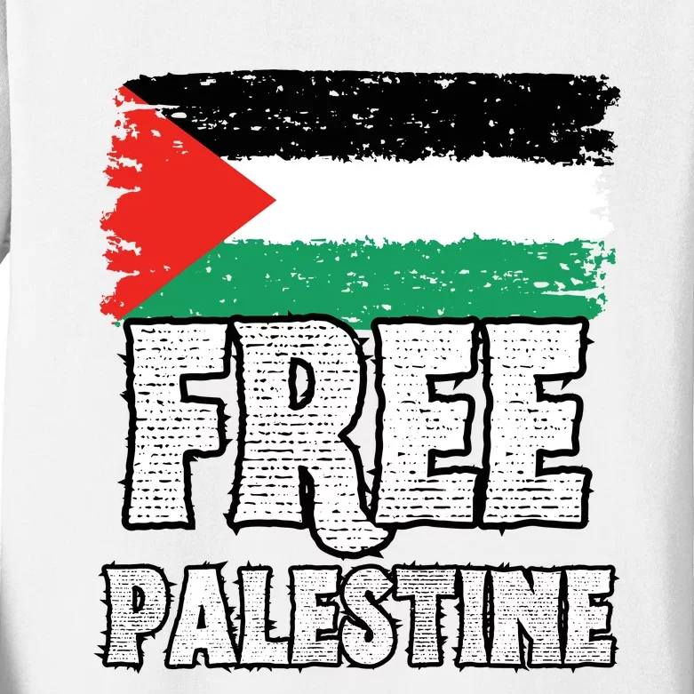 Free Palestine Flag Kids Long Sleeve Shirt