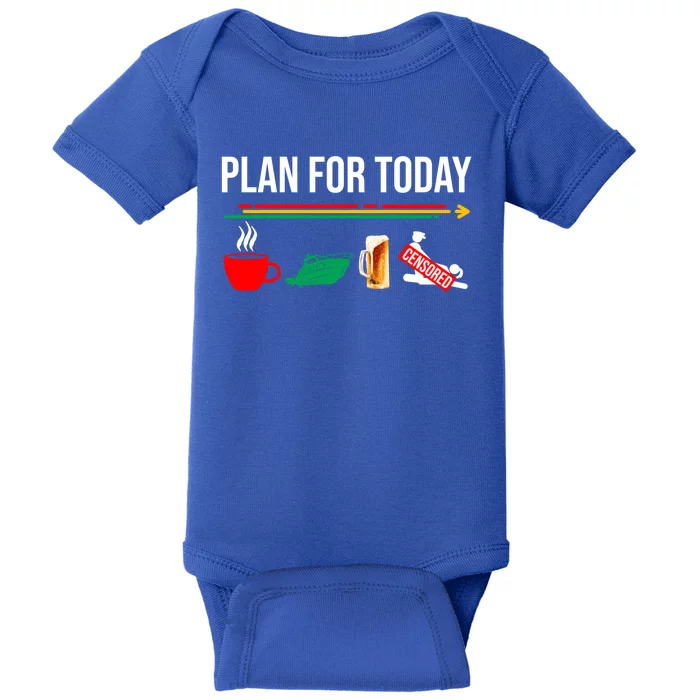 Funny Plan For Day Boating Boat Lovers For Pontoon Captains Gift Baby Bodysuit