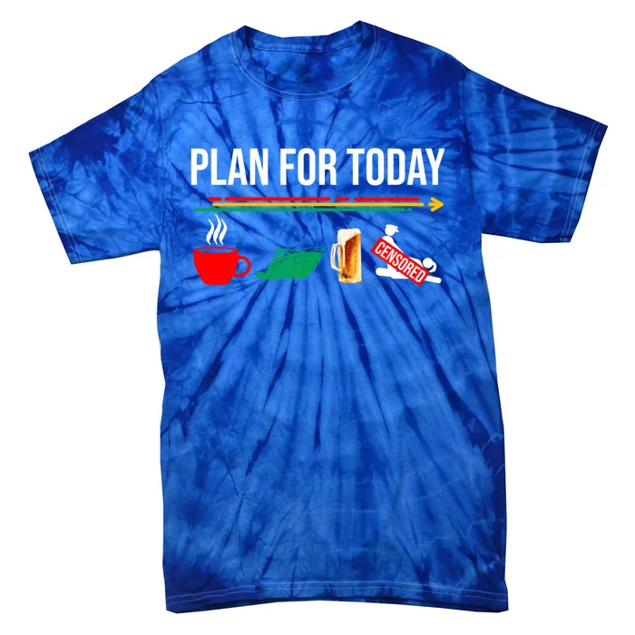 Funny Plan For Day Boating Boat Lovers For Pontoon Captains Gift Tie-Dye T-Shirt