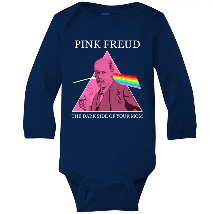 Funny Pink Freud The Dark Side Of Your Mom Baby Long Sleeve Bodysuit