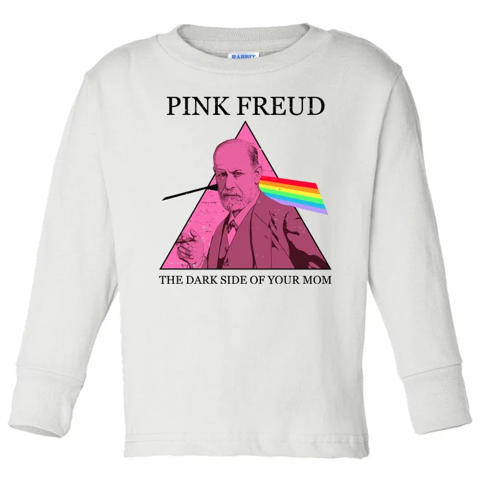 Funny Pink Freud The Dark Side Of Your Mom Toddler Long Sleeve Shirt