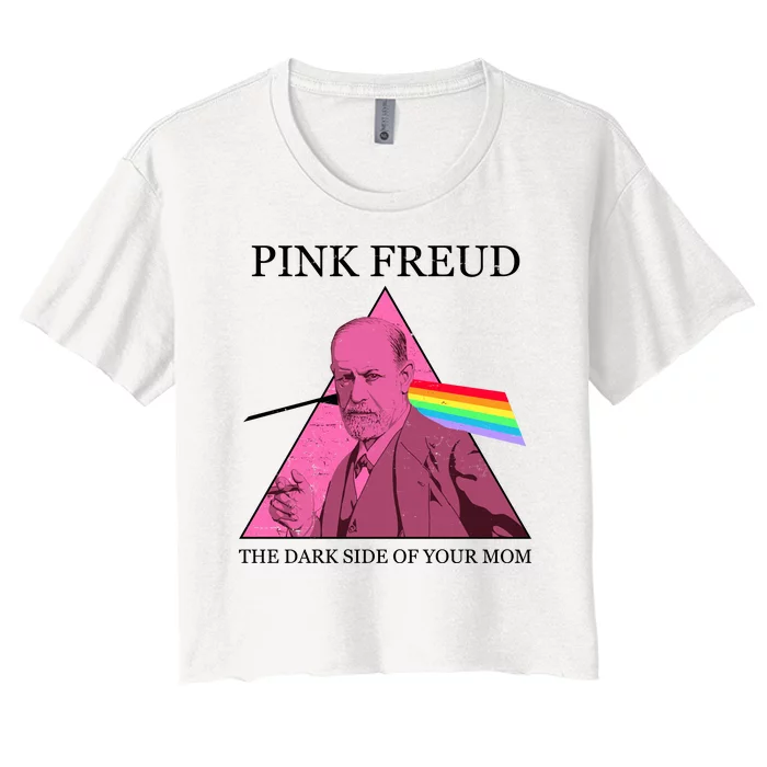 Funny Pink Freud The Dark Side Of Your Mom Women's Crop Top Tee