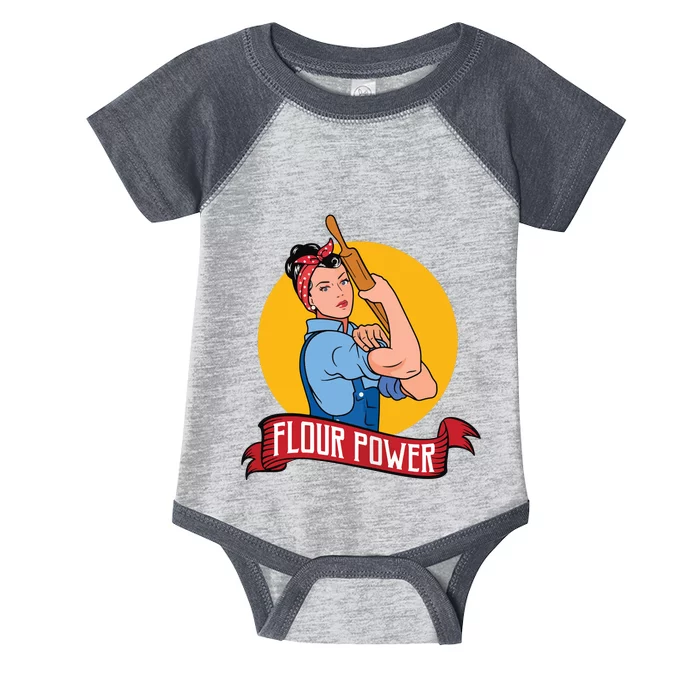 Flour Power Funny Baking & Pastry Baker Baking Gift Infant Baby Jersey Bodysuit