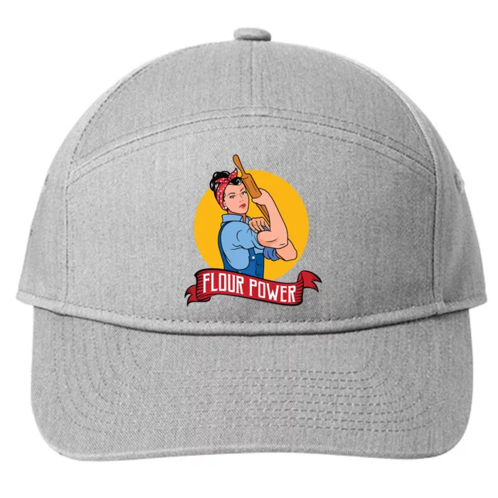 Flour Power Funny Baking & Pastry Baker Baking Gift 7-Panel Snapback Hat