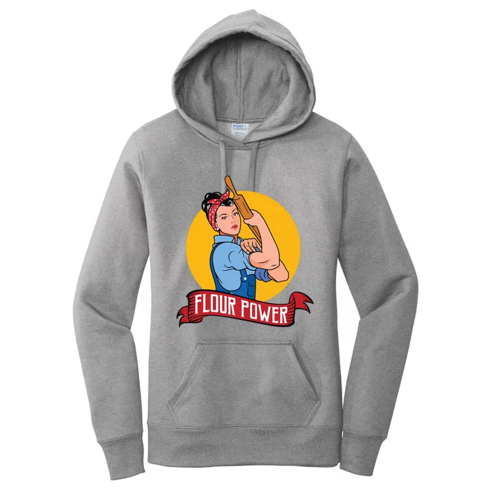 Flour Power Funny Baking & Pastry Baker Baking Gift Women's Pullover Hoodie