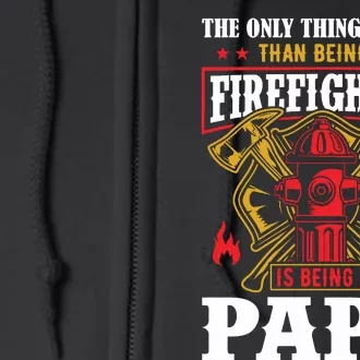 Firefighter Papa Father's Day Full Zip Hoodie