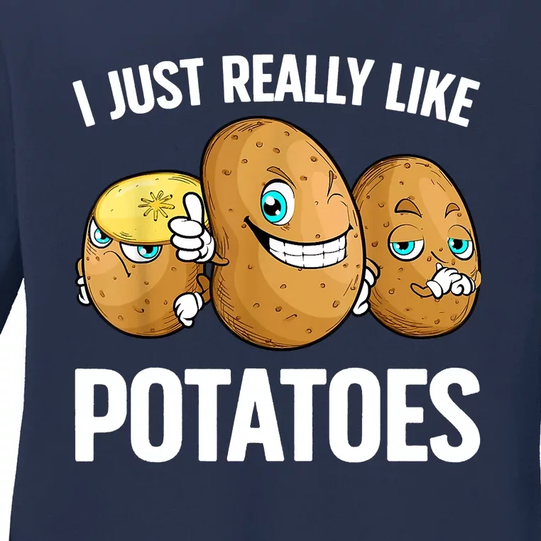 Funny Potato For Men Women Potatoes Lover Vegetables Kawaii Ladies Long Sleeve Shirt