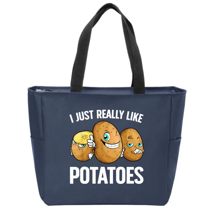 Funny Potato For Men Women Potatoes Lover Vegetables Kawaii Zip Tote Bag