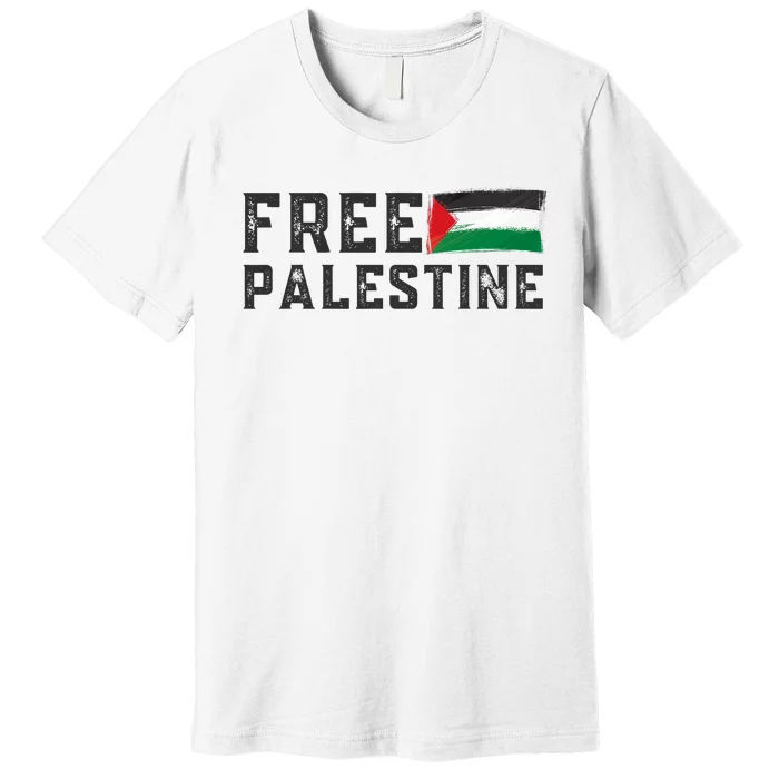 Free Palestine Flag Arabic Gaza Premium T-Shirt