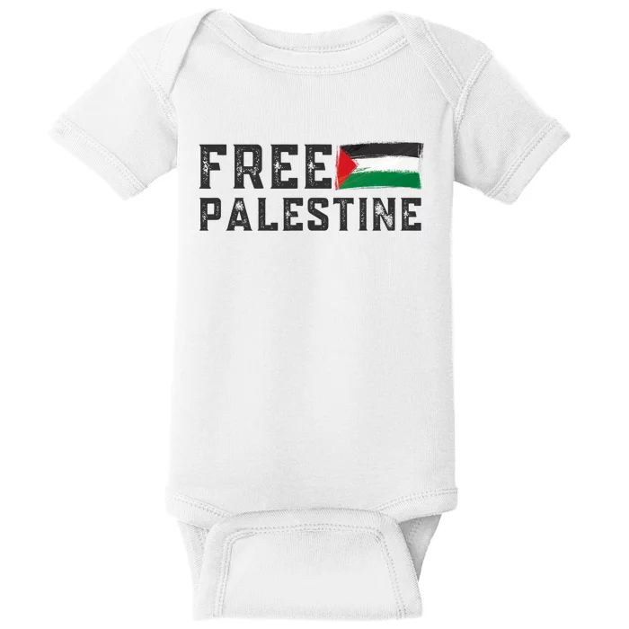 Free Palestine Flag Arabic Gaza Baby Bodysuit