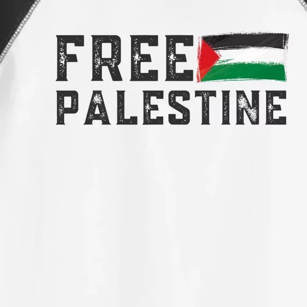 Free Palestine Flag Arabic Gaza Toddler Fine Jersey T-Shirt