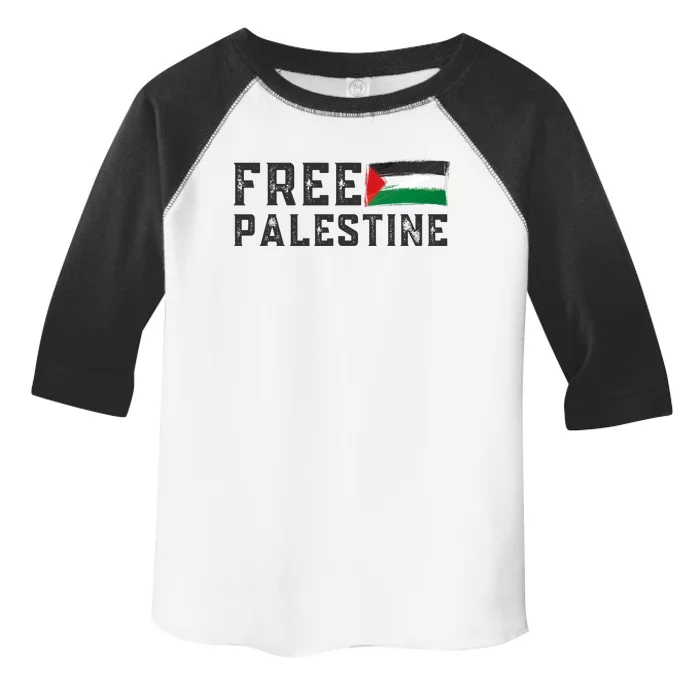 Free Palestine Flag Arabic Gaza Toddler Fine Jersey T-Shirt