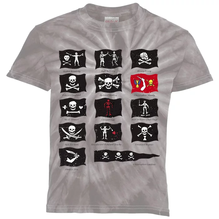 Famous Pirates Flags Kids Tie-Dye T-Shirt