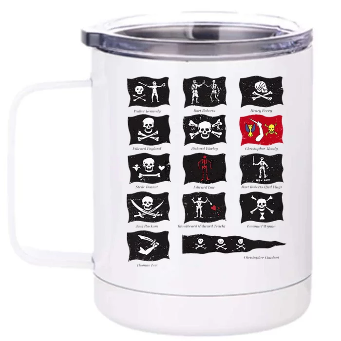 Famous Pirates Flags Front & Back 12oz Stainless Steel Tumbler Cup