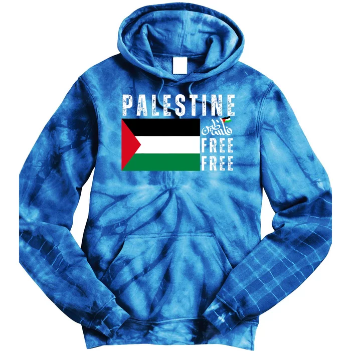 Free Palestine Free Gaza Vintage Palestine Flag Tie Dye Hoodie