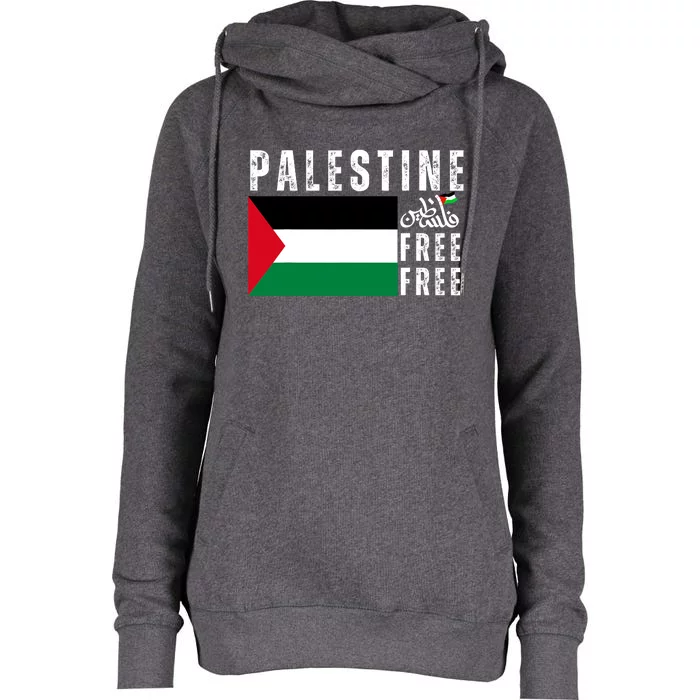 Free Palestine Free Gaza Vintage Palestine Flag Womens Funnel Neck Pullover Hood