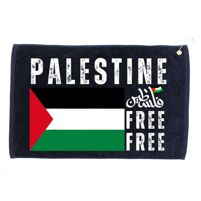 Free Palestine Free Gaza Vintage Palestine Flag Grommeted Golf Towel