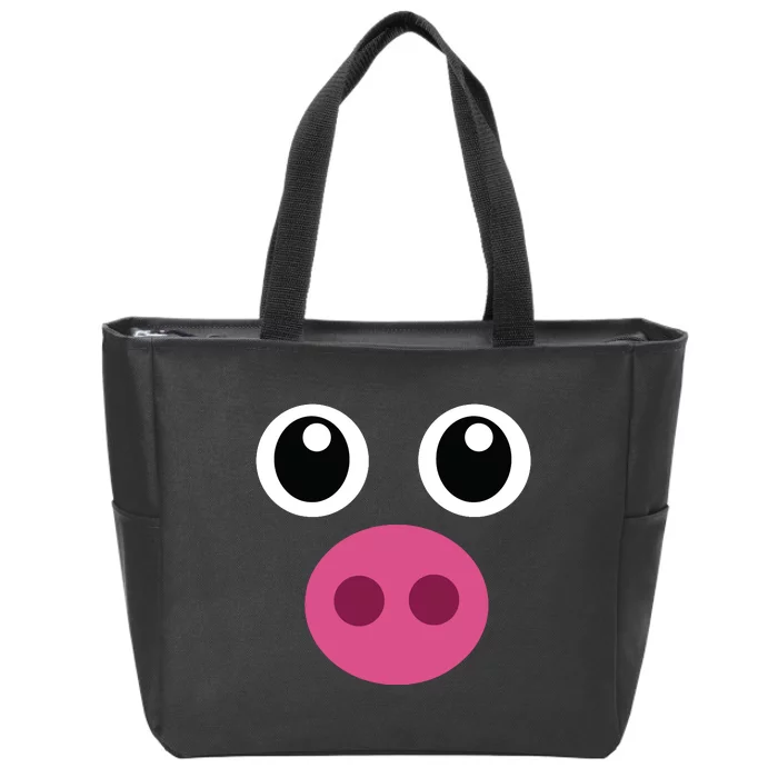 Funny Pig Face Swine Halloween Costume Gift Zip Tote Bag