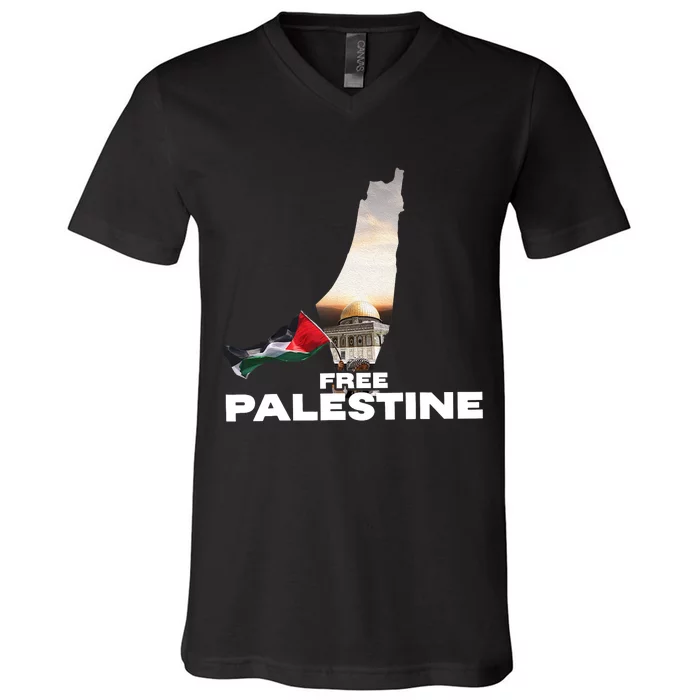 Free Palestine V Neck