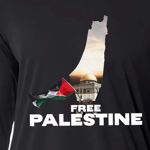 Free Palestine Flag Pray For Palestine Cooling Performance Long Sleeve Crew