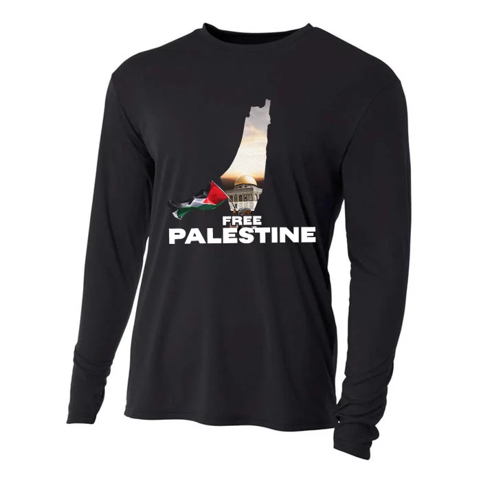 Free Palestine Flag Pray For Palestine Cooling Performance Long Sleeve Crew