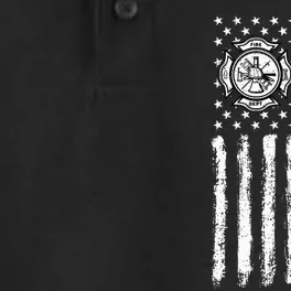 Firefighters Proud Firefighter Mom USA Flag Fireman Hero Dry Zone Grid Performance Polo