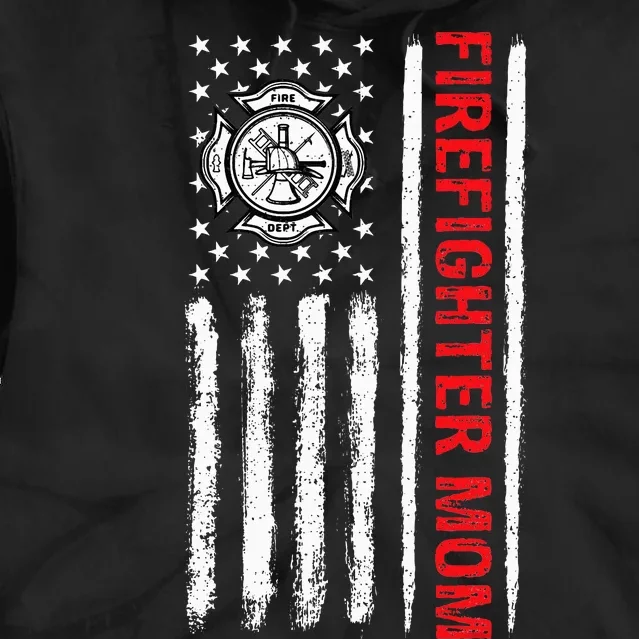 Firefighters Proud Firefighter Mom USA Flag Fireman Hero Tie Dye Hoodie