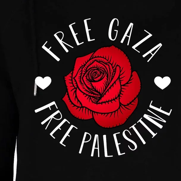 Floral Palestine Free Palestine Gaza Palestinian Support Womens Funnel Neck Pullover Hood