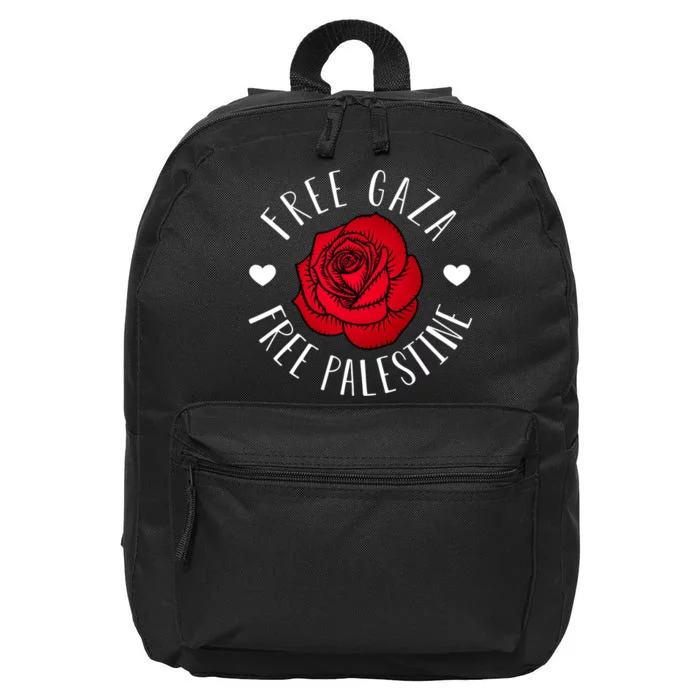 Floral Palestine Free Palestine Gaza Palestinian Support 16 in Basic Backpack