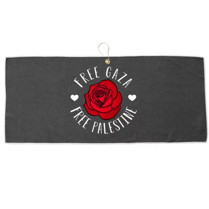 Floral Palestine Free Palestine Gaza Palestinian Support Large Microfiber Waffle Golf Towel